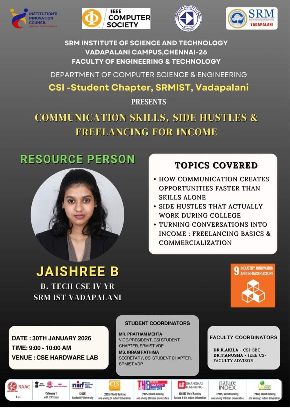 Communication Skills, Side Hustles and Freelancing for Income — session photograph