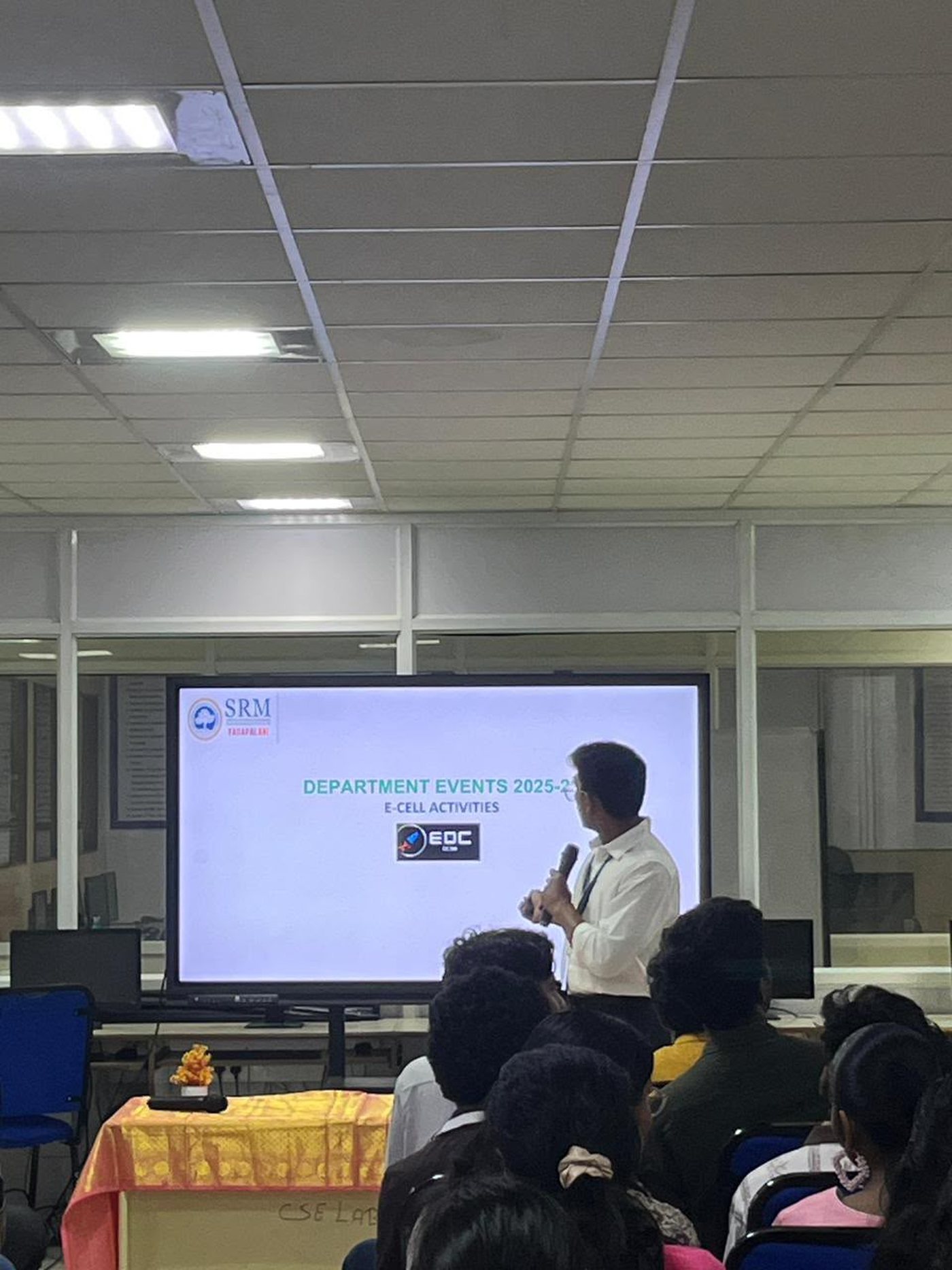 Opening with the department's E-Cell activities for the year