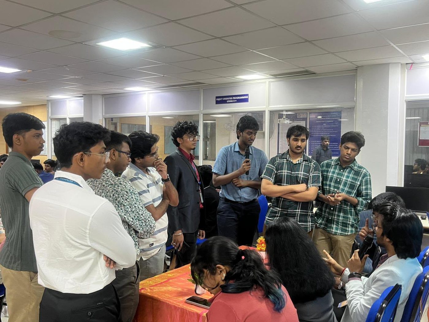 Teams presenting their ideas to the coordinators and judges