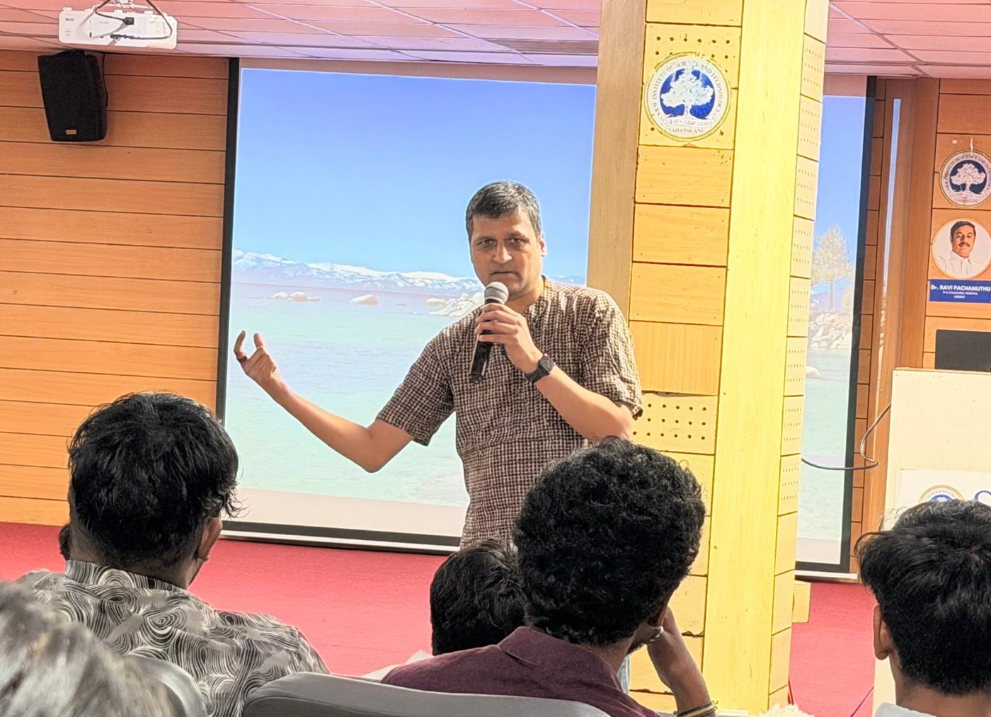 Mr. Malaya Rout addressing the students