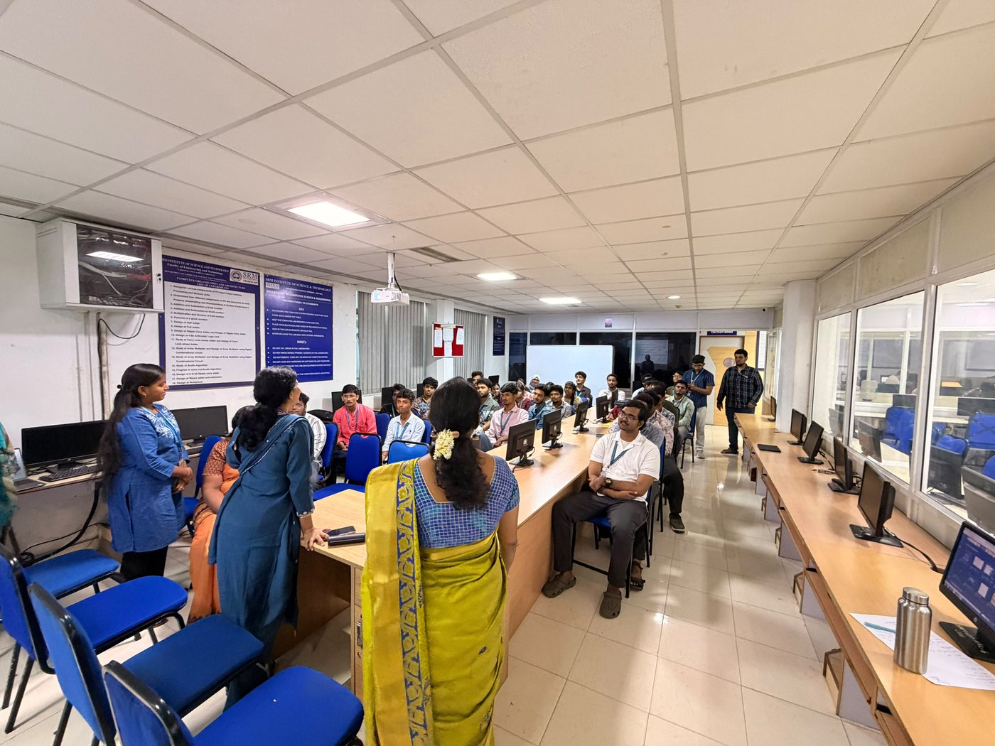 Faculty and students at the start of a session in the CSE lab
