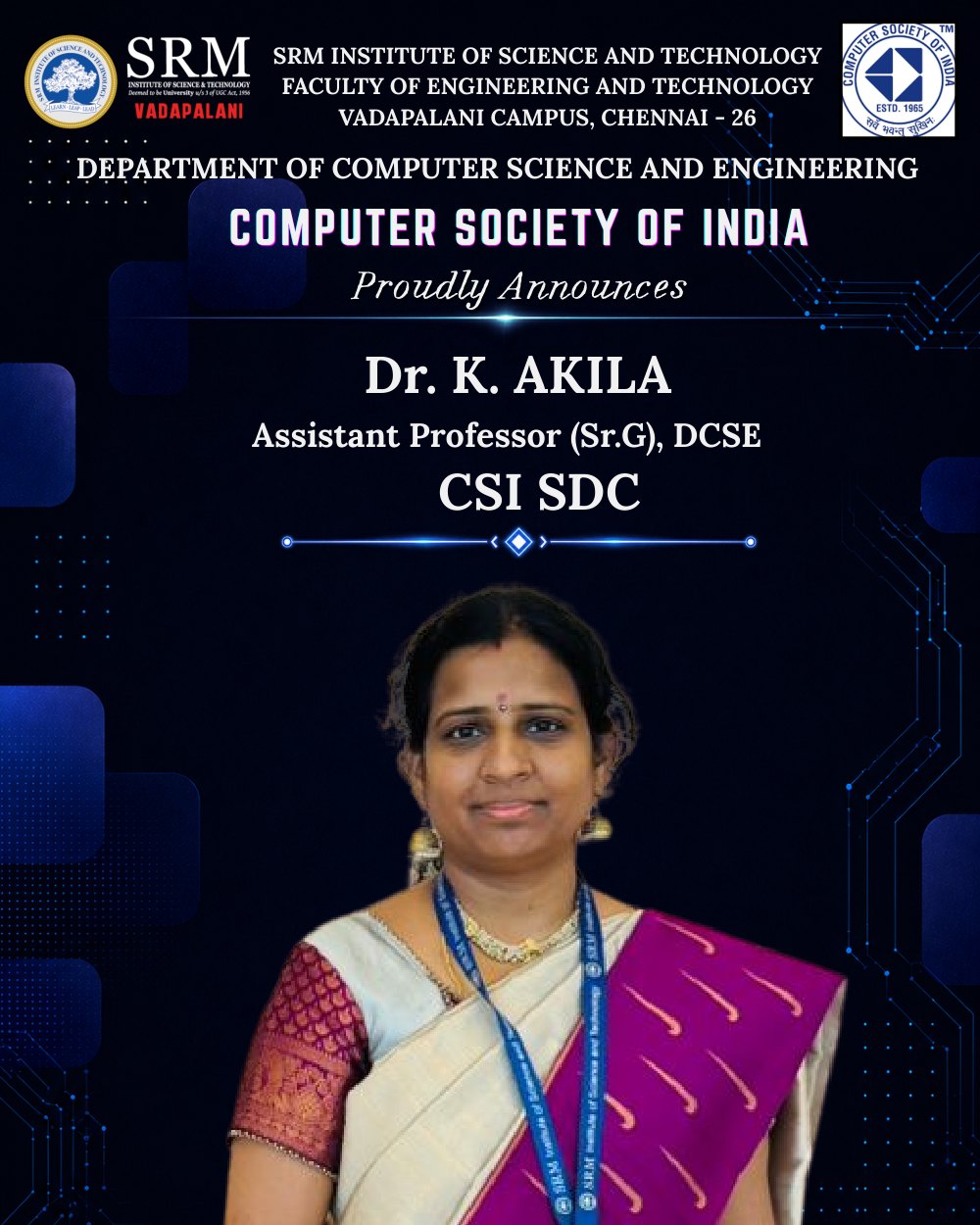 Dr. K. Akila — CSI SDC