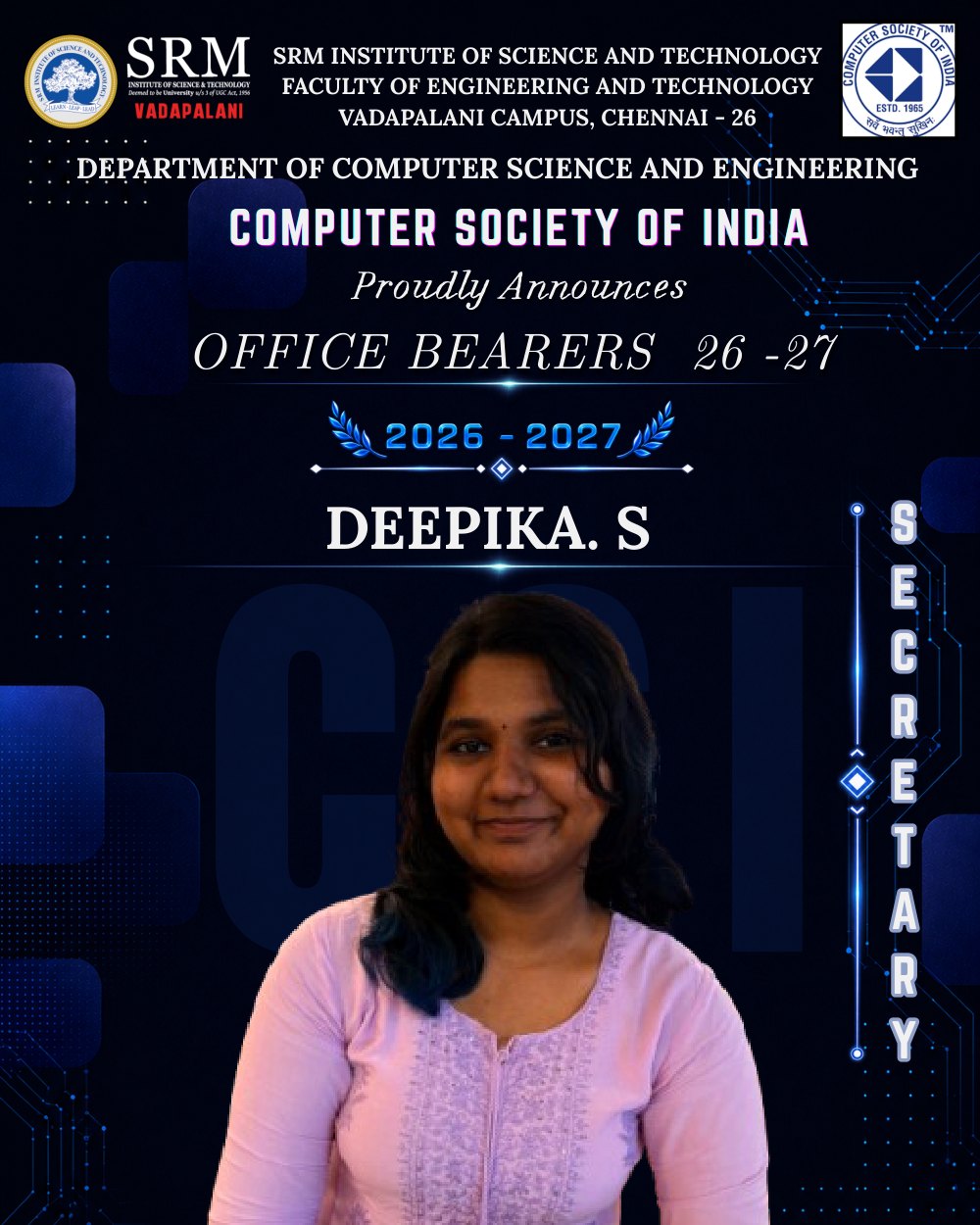 Deepika S — Secretary