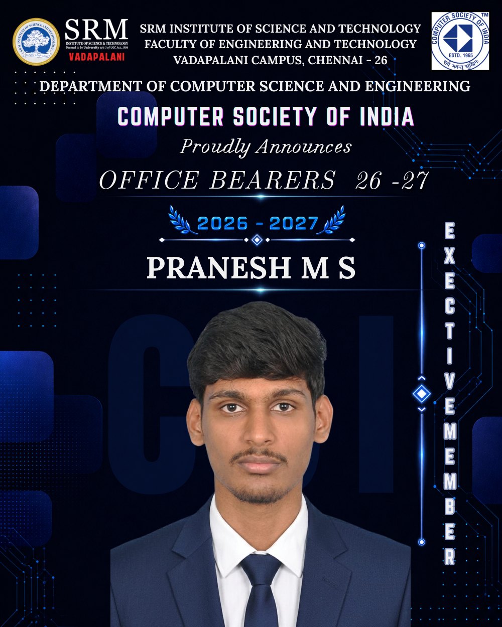 Pranesh M S — Executive Member
