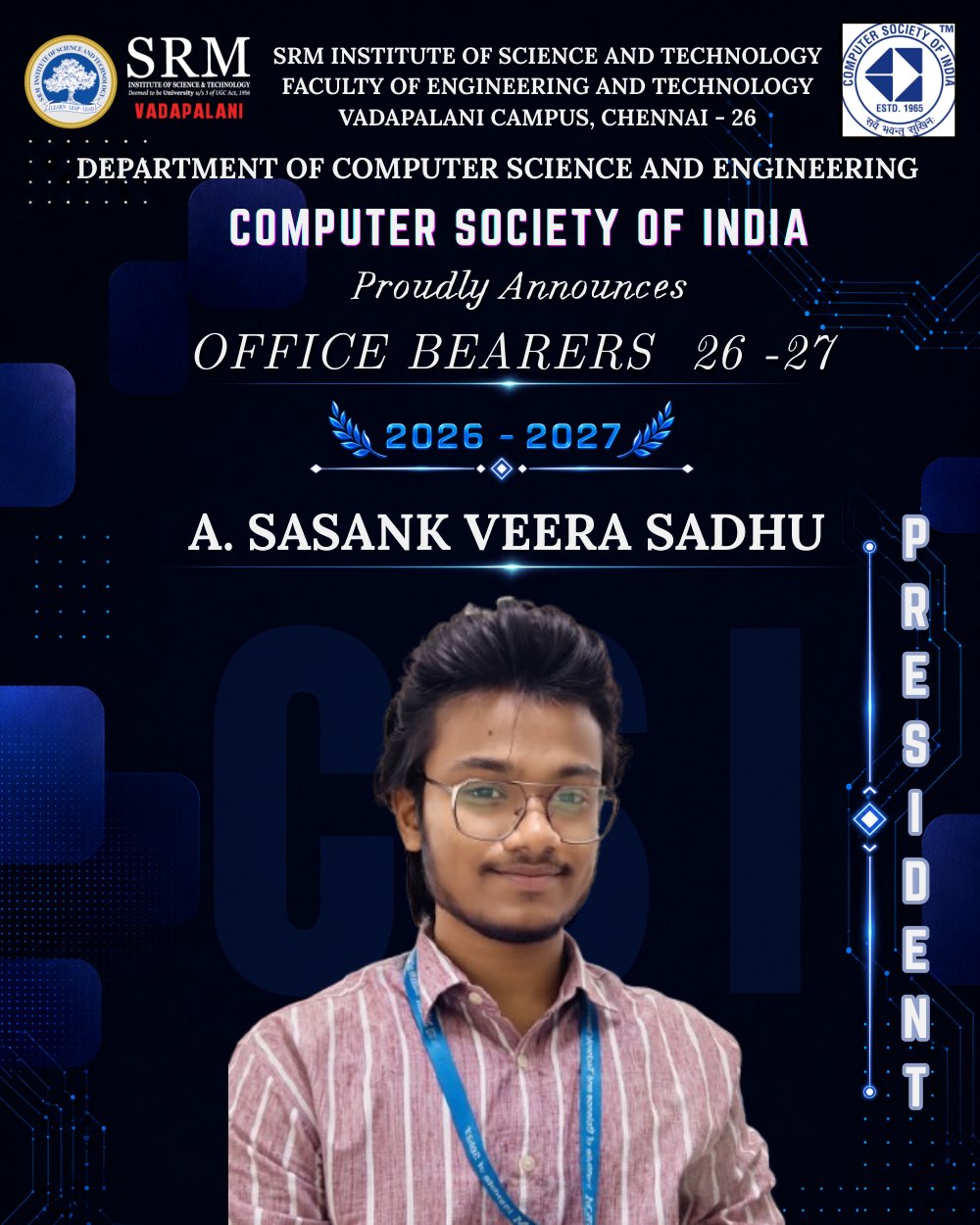 A. Sasank Veera Sadhu — President